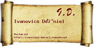 Ivanovics Dániel névjegykártya